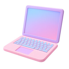 Pastel gradient laptop computer