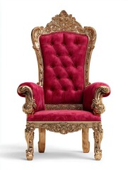 old red armchair
