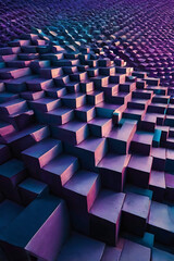 Obraz premium Abstract Cubes Pattern, Futuristic Digital Geometry And Data Visualization