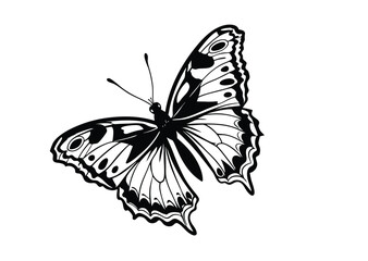 Flying butterflies silhouette black vector icon design