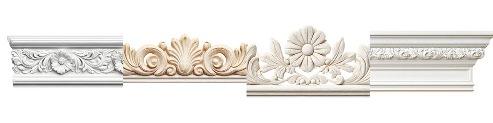 Naklejka premium Ornate architectural decorative molding in classic style