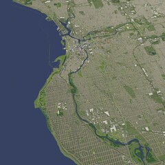 3D illustration of city and urban in Milwaukee USA