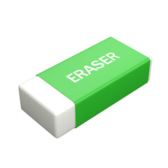  Green Eraser Block 3D Rendered Office and School Supply Tool
