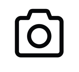 Digital photo camera icon with lens and flash in vector style for photography and technology illustration