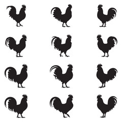 Stylish Chicken Silhouette Vector – Clean Black Poultry Illustration for Farm Branding and T-Shirt Design. Thank You 