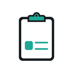 Clipboard quiz icon logo for assessment test app and student learning branding