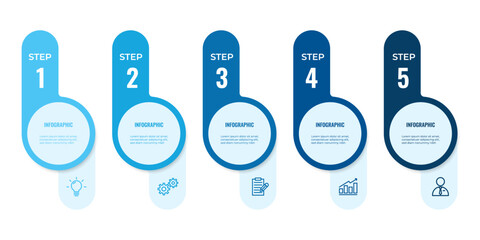 timeline infographic template. 5 step or options