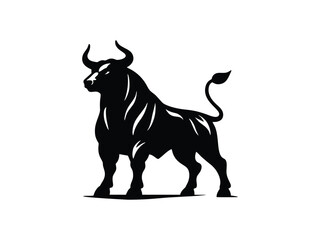 vector illustration of a bull. Bull Mascot Logo. Strong Animal Outline Design