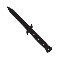 Knife icon vector. Hunting knife illustration sign. Military knife communication symbol. Cold weapon web icon set.
