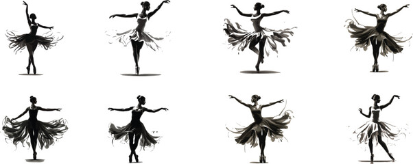 Fototapeta premium Vector illustration of dancing people silhouettes