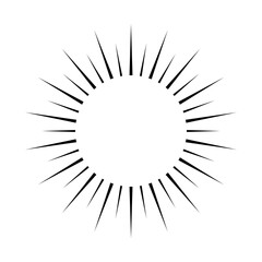 Sunshine icon vector. Rays of the sun illustration sign. Solar corona symbol. Sun web icon. Shine symbol design for web and app.