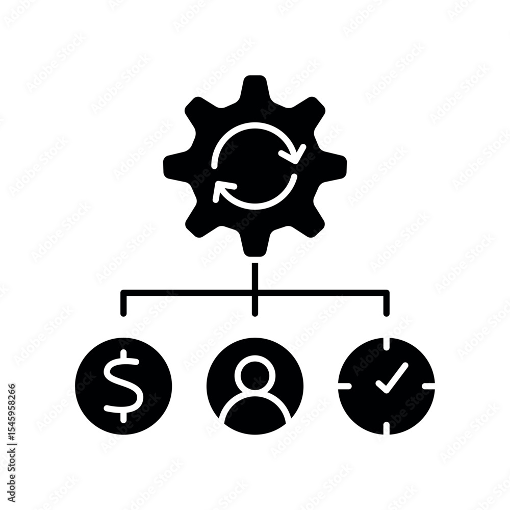 Poster medical resource management glyph icon for digital and print projects. minimal clean icons for apps 