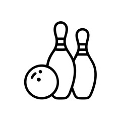 Icon of a bowling ball and pins representing the sport