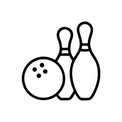 Icon of a bowling ball and pins representing the sport