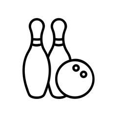 Icon of a bowling ball and pins representing the sport
