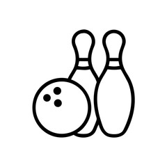 Icon of a bowling ball and pins representing the sport