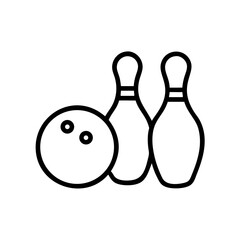 Icon of a bowling ball and pins representing the sport