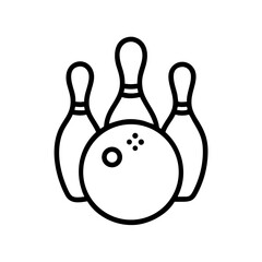 Icon of a bowling ball and pins representing the sport