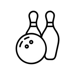 Icon of a bowling ball and pins representing the sport