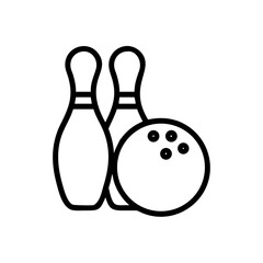 Icon of a bowling ball and pins representing the sport