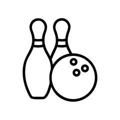 Icon of a bowling ball and pins representing the sport