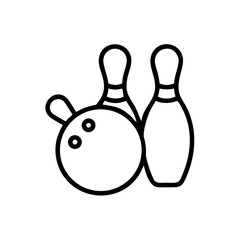Icon of a bowling ball and pins representing the sport