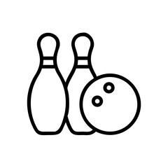 Icon of a bowling ball and pins representing the sport