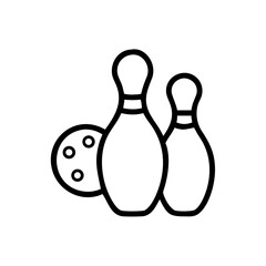 Icon of a bowling ball and pins representing the sport