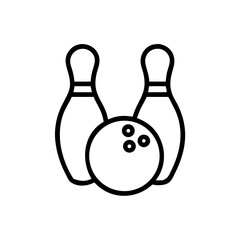 Icon of a bowling ball and pins representing the sport