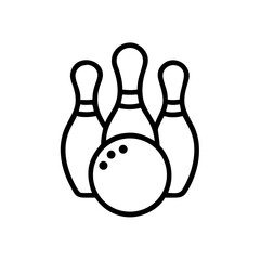 Icon of a bowling ball and pins representing the sport