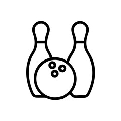 Icon of a bowling ball and pins representing the sport