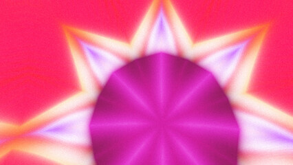 Abstract Radiant Burst with Soft Grain Texture, Symmetrical Glow Pattern in Psychedelic Style,...