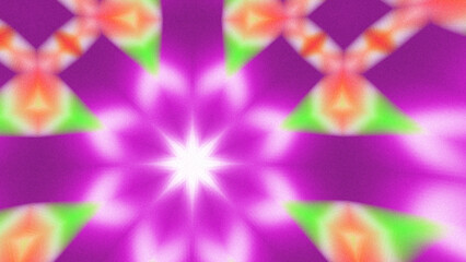 Abstract Radiant Burst with Soft Grain Texture, Symmetrical Glow Pattern in Psychedelic Style,...