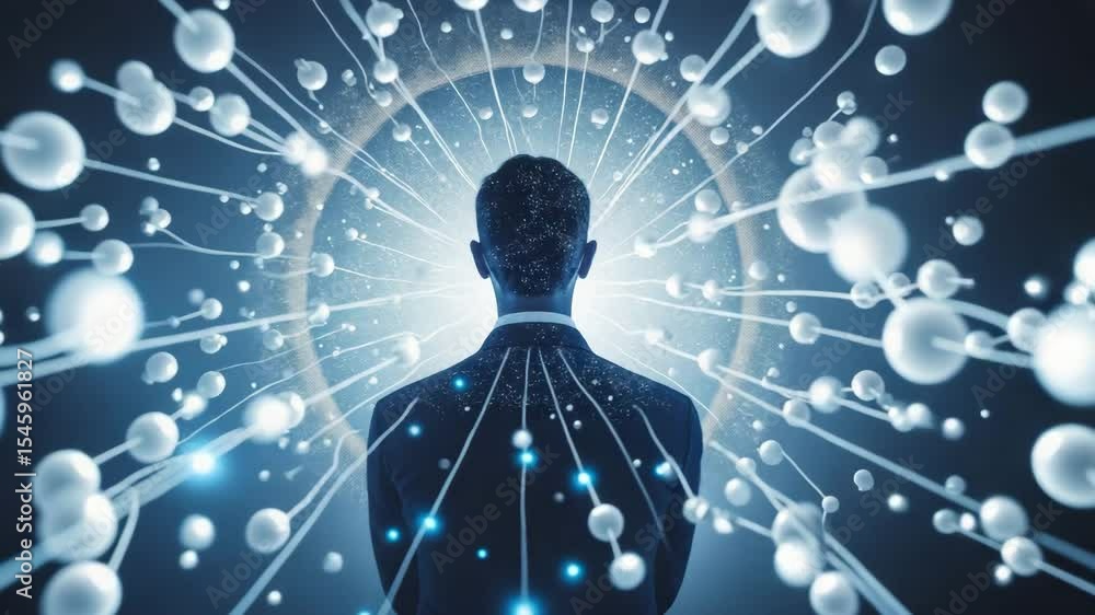 Poster co2 levels concepts ,man silhouette network connection technology digital data abstract futuristic s