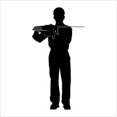 silhouette of a man with a chainsaw