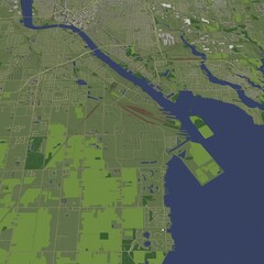 3D illustration of city and urban in Toledo USA