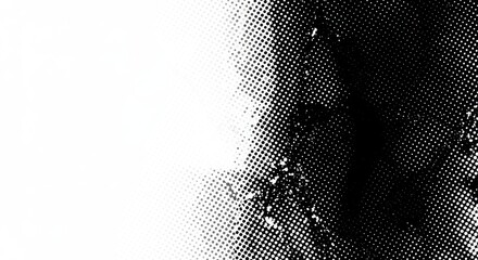 Black and white halftone texture with grunge and noise