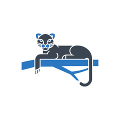 Panther Resting on Tree Icon