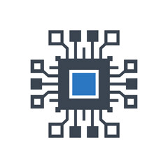 Microchip with Connections Icon