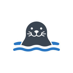 Fototapeta premium Seal in Water Icon