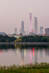 guangzhou skyline at night