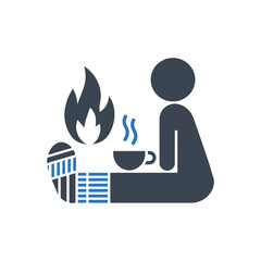 Cozy Fire and Tea Icon