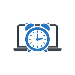 Laptop with Alarm icon