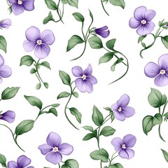 Delicate floral pattern of purple pansies.
