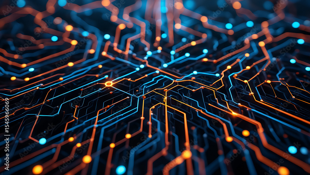 Aufkleber abstract technology background circuit board ai artificial intelligence