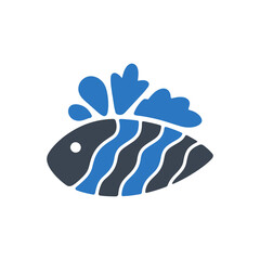 Fish with Water Splash Icon