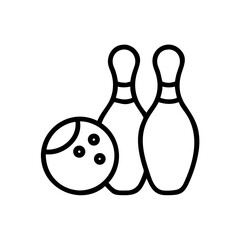 Icon of a bowling ball and pins representing the sport