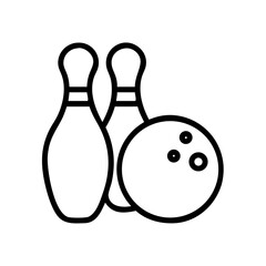Icon of a bowling ball and pins representing the sport