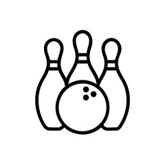 Fototapeta premium Icon of a bowling ball and pins representing the sport