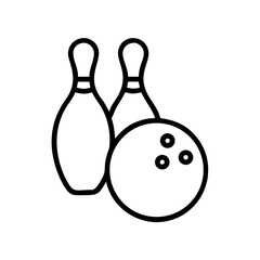 Icon of a bowling ball and pins representing the sport